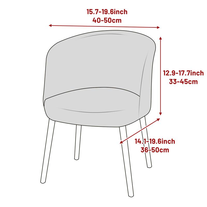 1PC Solid Color Semicircle Chair Cover Jacquard Elastic Make-up Chair Seat Covers Stretch Seat Slipcover for Coffee Bar Hotel