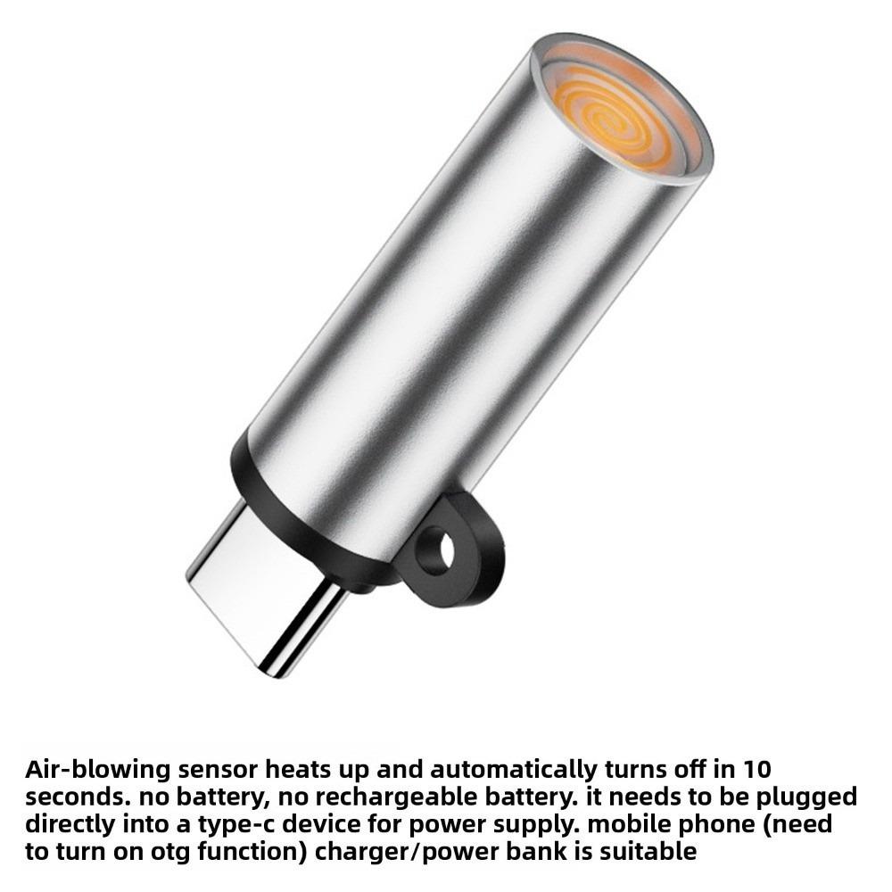 Flameless Type-C Cigarette Lighter Windproof No Need Charging Portable USB-C Lighter Safe Electric Blowing Air Lighter