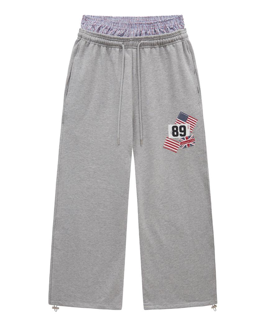 MIDNIGHT MOVE Rd Check Pants (Grey)