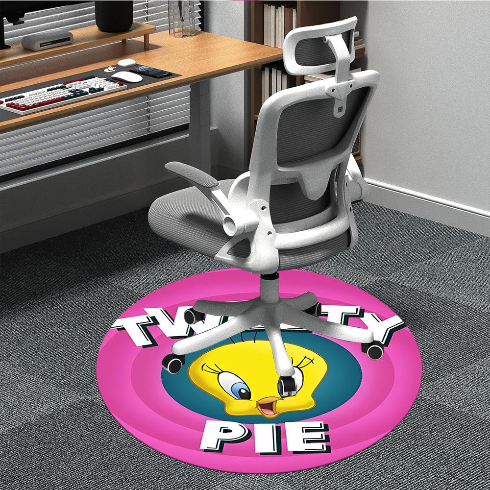

1pc Looney Tunes Tweety Pie Office Round Area Rug, Under Office Chairs Bedroom Living Room Home Decor a1022305 80cm by 80cm