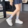 Thick-soled heightening lace-up board shoes women's new high-end versatile leather casual sports shoes
