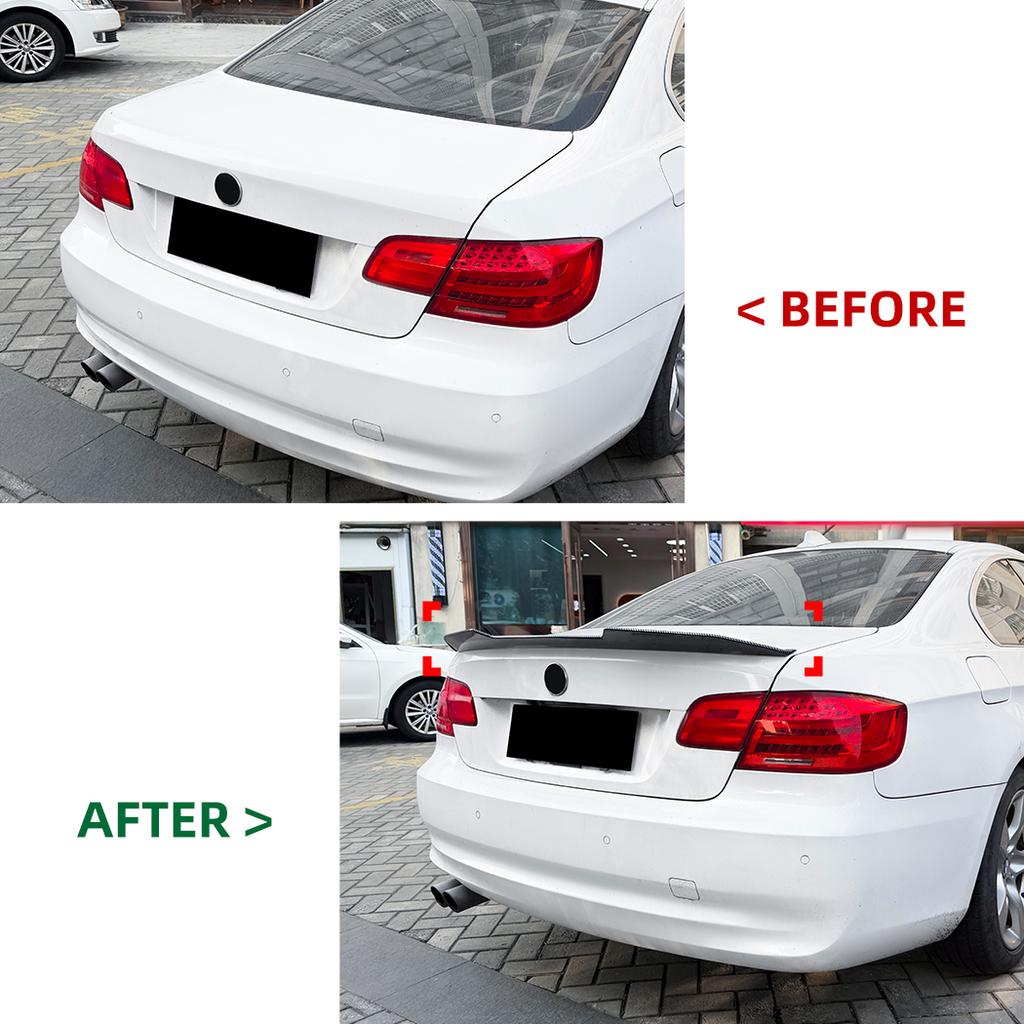 Carbon Look/Glossy Black Rear Bumper Trunk Spoiler Boot Lid For BMW 3 Series E92 Coupe 2006-2013 PSM Style Rear Wing Lip