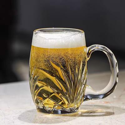 Velkokapacitní Sklenice Prémiová Luxusní Zesílený Hrnky na Řemeslné Pivo s Rukojeťí s Vysokým Vzhledem pro Sklenice na Čepované Pivo