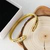 New High-end Retro Open Simple Bracelet with Colored Manuscript Stone Bracelet