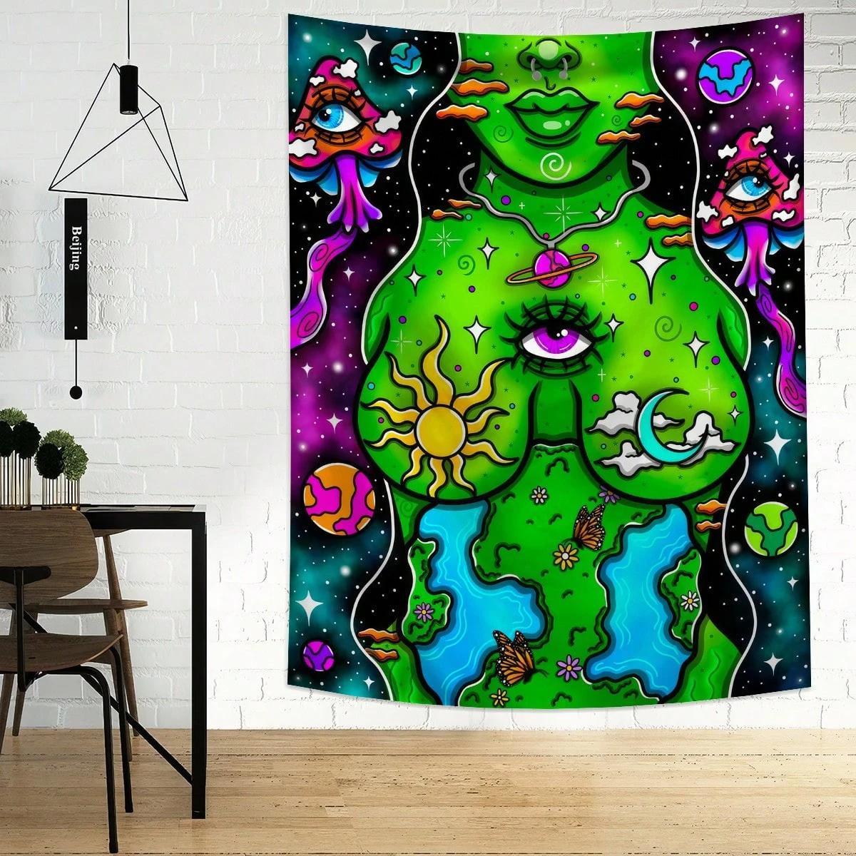 

Nature Scenery Polyester Tapestry Decorative Wall Hanging for Living Room Bedroom Office Dorm Party Kitchen Wall Decor 74x94cm(29x37in)