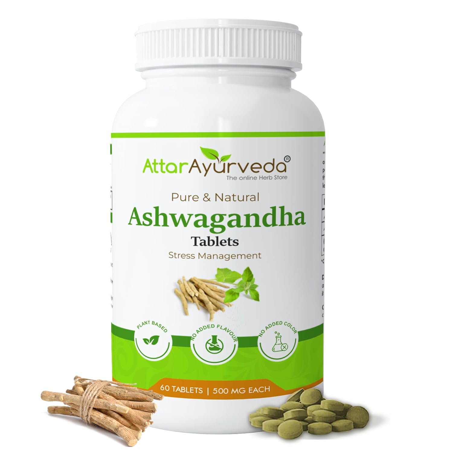 

Attar Ayurveda Ashwagandha 500 mg Tablets 60 Count Pure Herbal Wellness Supplement Daily Vitality Natural Adaptogen