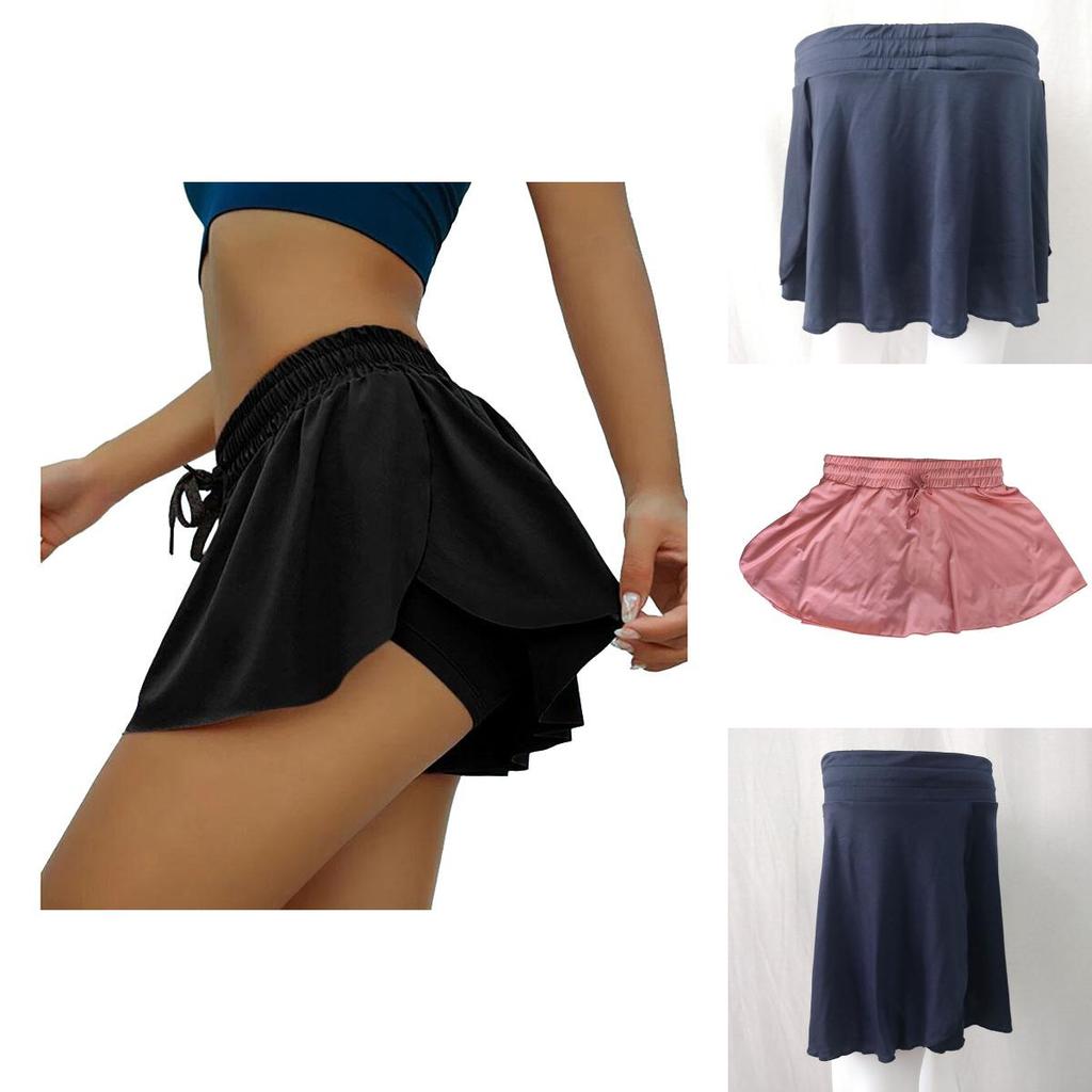 Stylish Women Pleated Athletic Tennis Sports Skirts With Built-in Shorts For Comfort