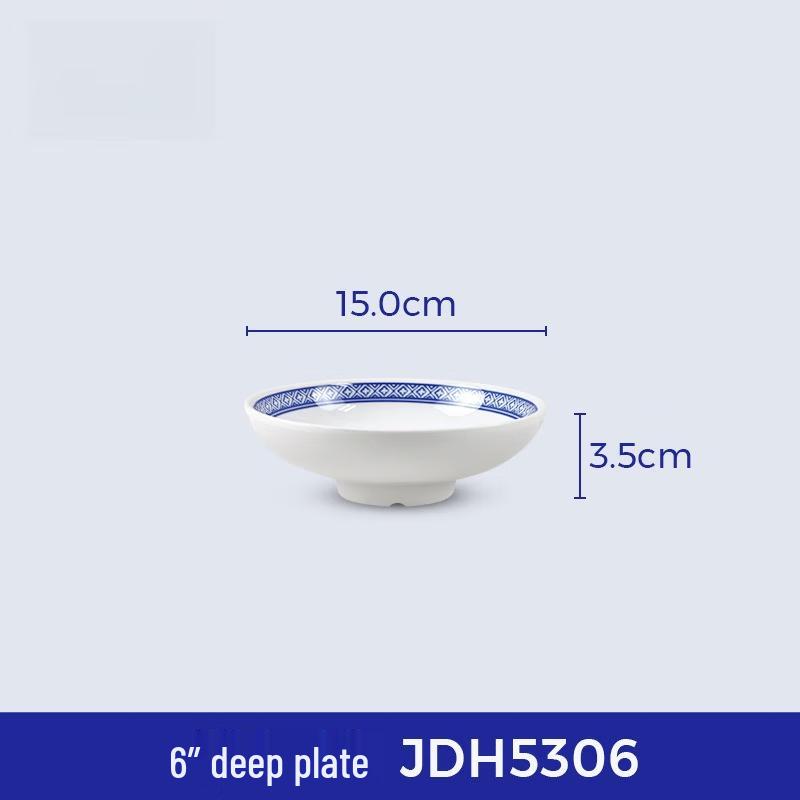 Wuhe Guochao Dragon Pattern Melamine Deep Plate