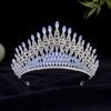 Luxury Baroque Queen Tiaras Sparkling Bridal Headwear Rhinestone Diadem  Pageant Events