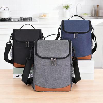 Large Capacity Insulated Lunch Tote Bag Leakproof Thermal Lunchbox With Shoulder Strap Waterproof Portable Zipper Lunch Bags