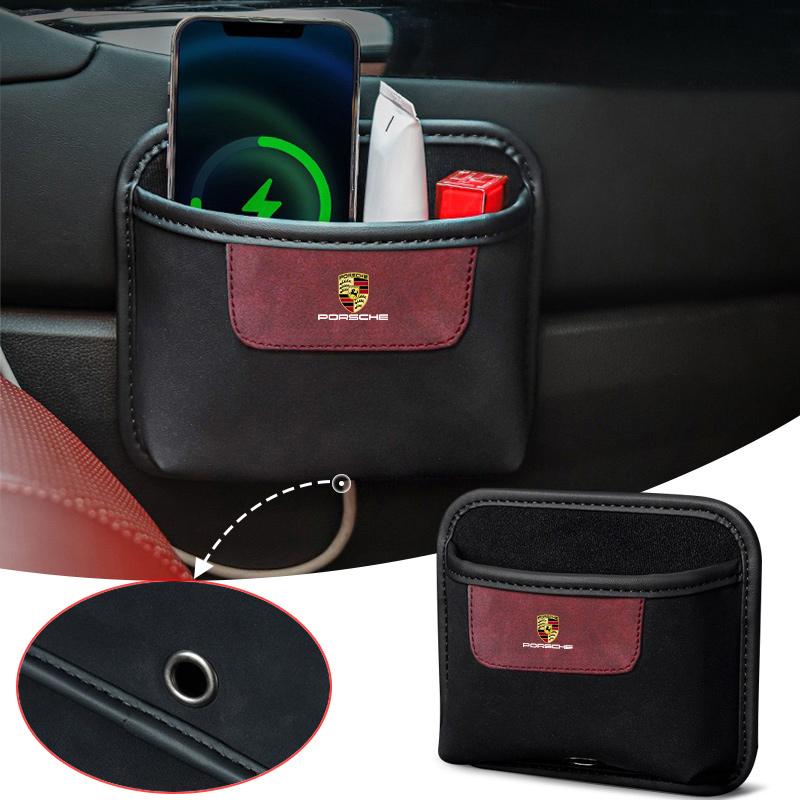 Vintage Bilinteriör Förvaringsficka Väska Sätesspaltlåda För Porsche Panamera Cayenne Taycan 911 718 Macan Carrera-GT 928 944 968
