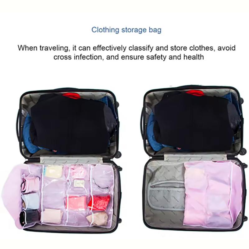 1PC 16 Grid Wall-mounted Clothes Organizer Fabric Closet Bag Storage Rack Mesh Pocket Clear Hanging Over The Wardrobe
