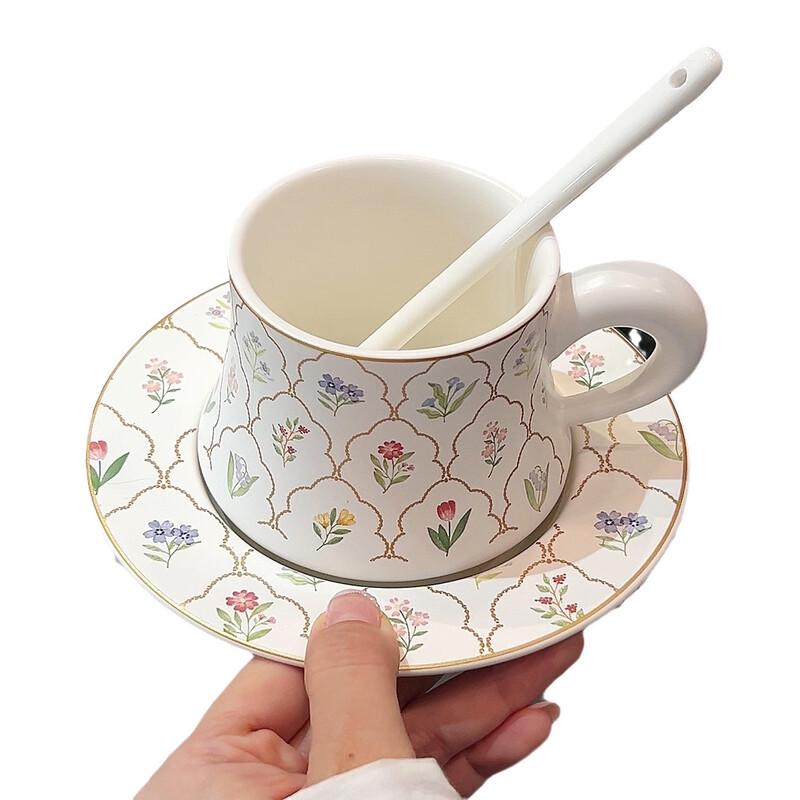 Beautiful Garden Ceramic Coffee Cup Set