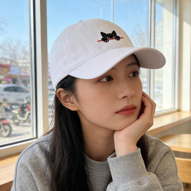 Fashion Hat big head circumference Korean baseball cap female soft top wide brim big face small cap trendy brand wide brim deep top hat