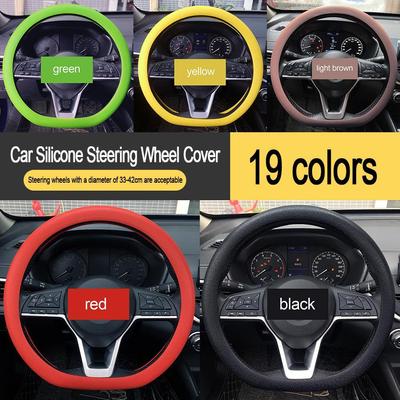 Car Universal Silicone Steering Wheel Elastic Glove Cover Texture Soft Multi Color Auto Decoration DIY Covers Accessories