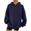 Women's Hooded Long Sleeve Sweatshirt Loose Fit Streetwear Solid Color Pullover Hoodie