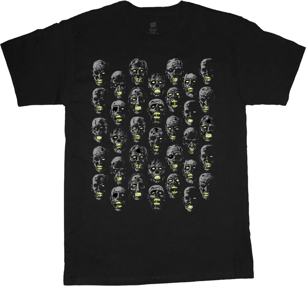 Glow In The Dark Skull T-shirt Mens Graphic Tees Halloween Themed Funny Spooky M
