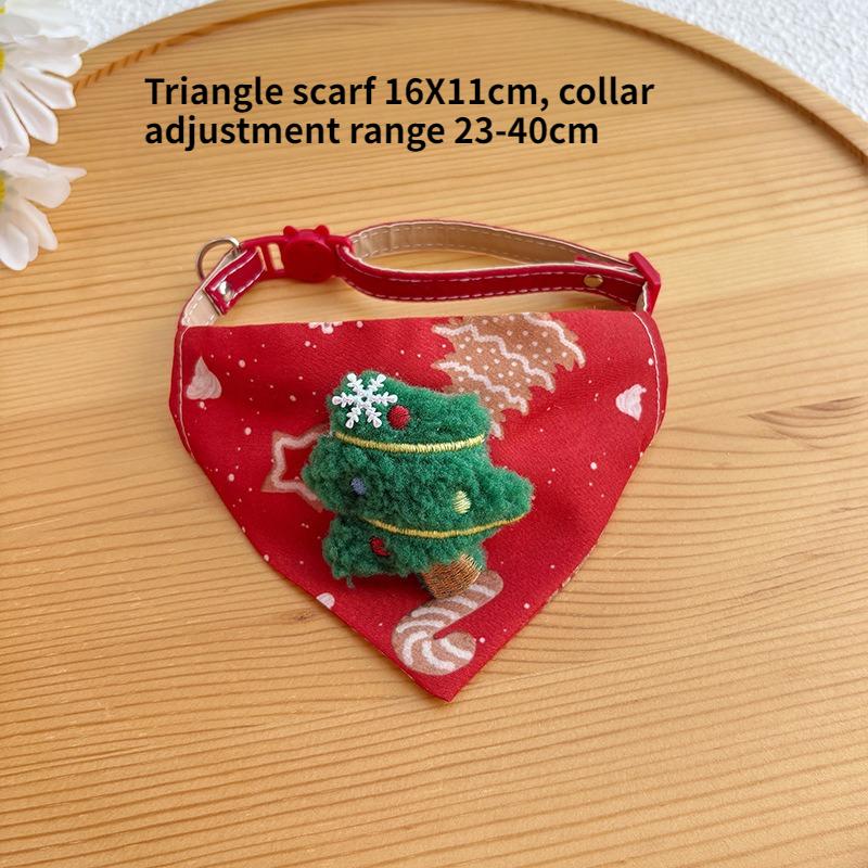 1PC Pet Triangle Towel Collar Christmas New Cute Cat Christmas Accessories Dog Collar Red Pet Supplies Festival Decoration