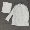 Special Offer: White Trousers & Long Sleeve Fashionable Goddess-Style Casual Professional Suit Set