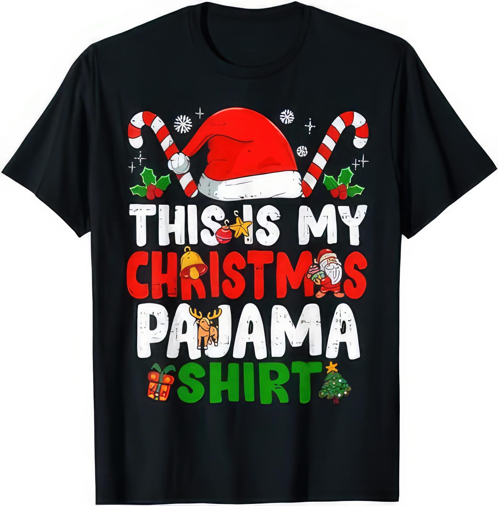 This Is My Christmas Pajama Shirt • Funny Holiday Attitude Tee • Festive Xmas Humor T shirt L