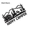Happy Camper Mountain Camping Tree Car Sticker for Van Motovan Motorhome Caravan Vinyl Decoration Decals Auto Tuning Accessories