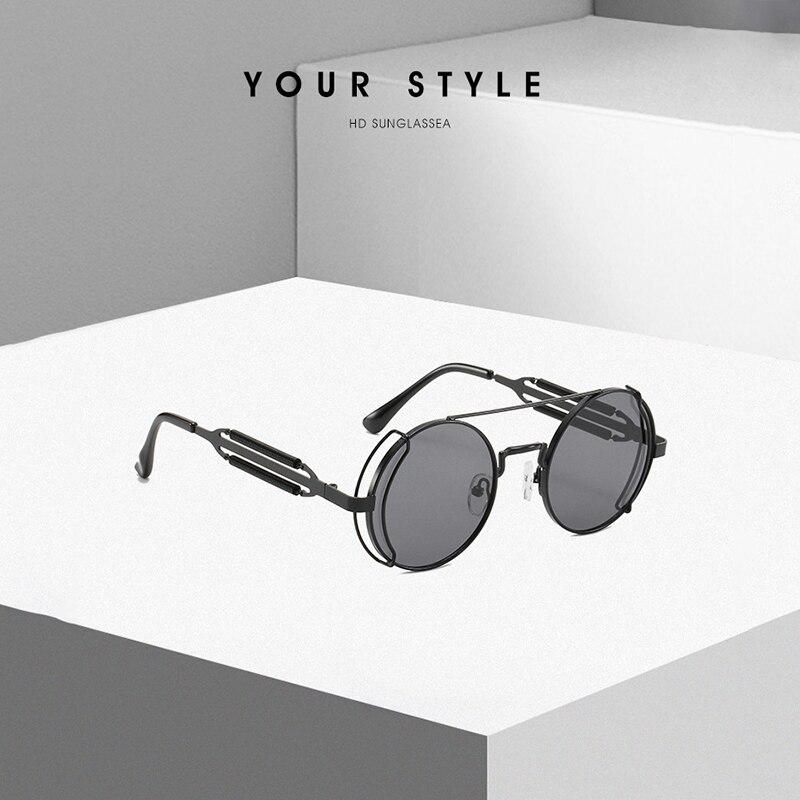 Metal Steampunk Sunglasses Men Women Fashion Round Glasses Brand Designer Vintage Sun Glasses High Quality Oculos De Sol UV400