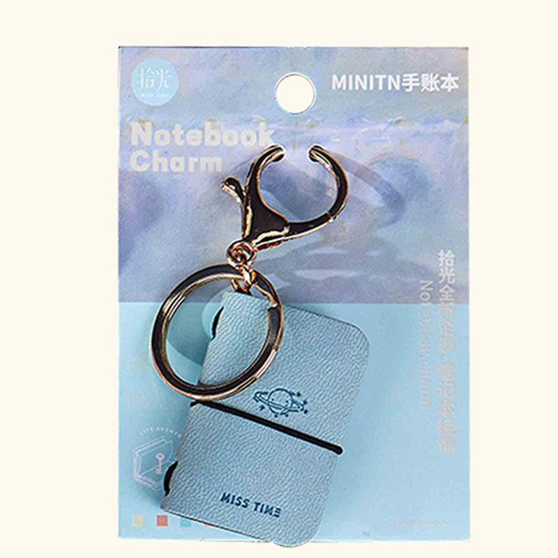 PU Nyckelring Mjukt Läder Mini Bärbar Dagbok Ryggsäcksberlock Anteckningsbok Litterär Stil Förvaringstillbehör