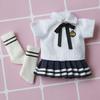 Doll Clothes Uniform School Uniform Set for OB11,GSC Molly 1/12 BJD Doll Accessories Toy Skirt Set (White1)