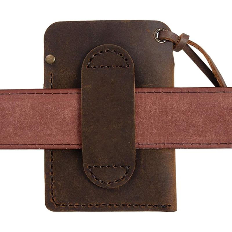 Lightweight Handmade EDC Organizer Leather Sheath for Flashlight Pen Military Multitool PU Leather 11.5x7.5cm/4.5x3inch