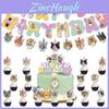 Premium Cat Party Supplies 12 Inch Latex Balloons Cute Cake Inserts And Colorful Banners Included Characters)
