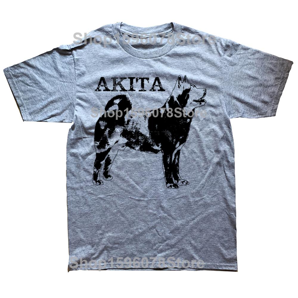 Funny American Akita Dog Graphic T Shirts Men Women Pure Cotton Humor Streetwear Tee Shirt Short Sleeve Unisex Loose Clothing