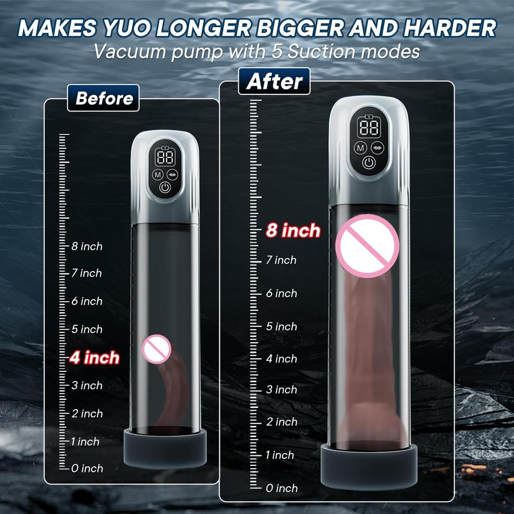 New LCD Electric Penis Pump Penis Enlargement Extend Pump Penis Trainer Sucking Male Masturbators Cup Dick Pump Sex Toys for Men