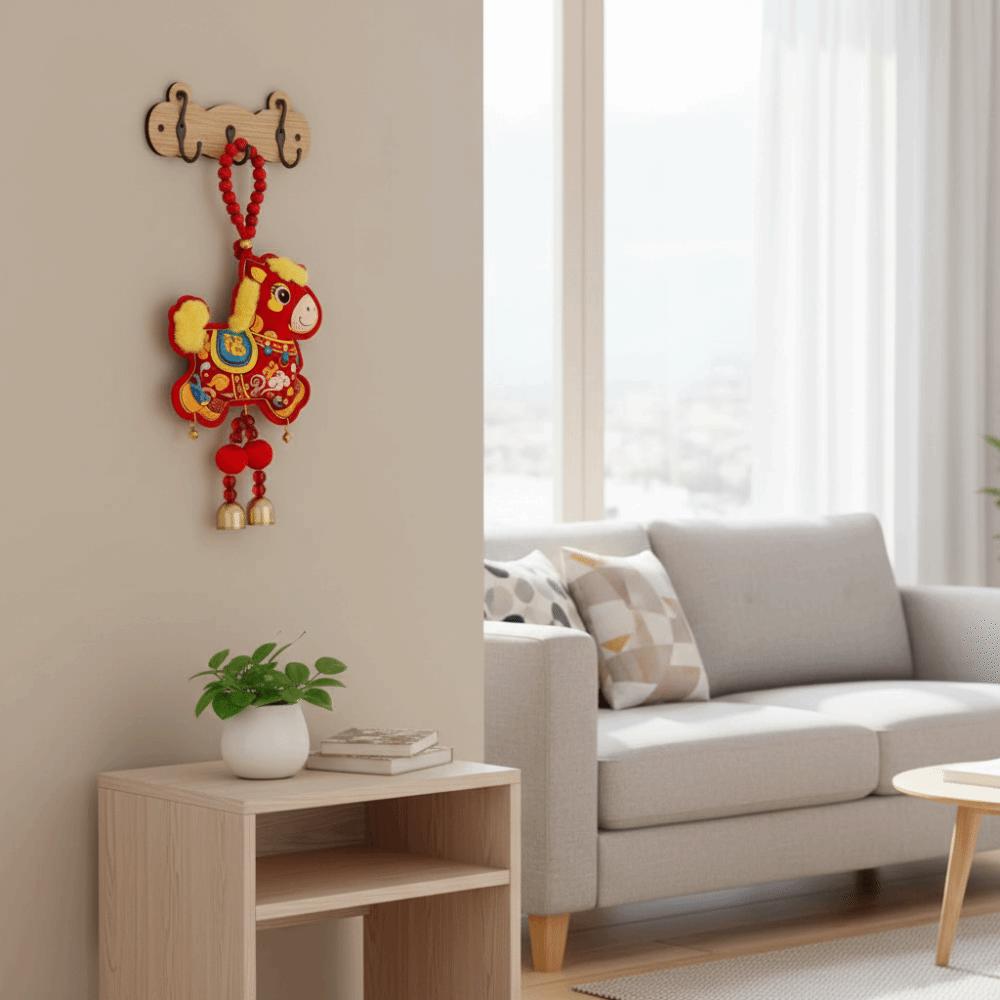 Traditional Lucky Charm Door Hanging Handmade Horse Year Desktop Ornament  Entrance Decoration