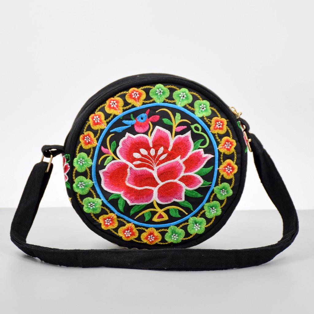 Canvas Ladies Bag With Embroidery For Daily Casual Use