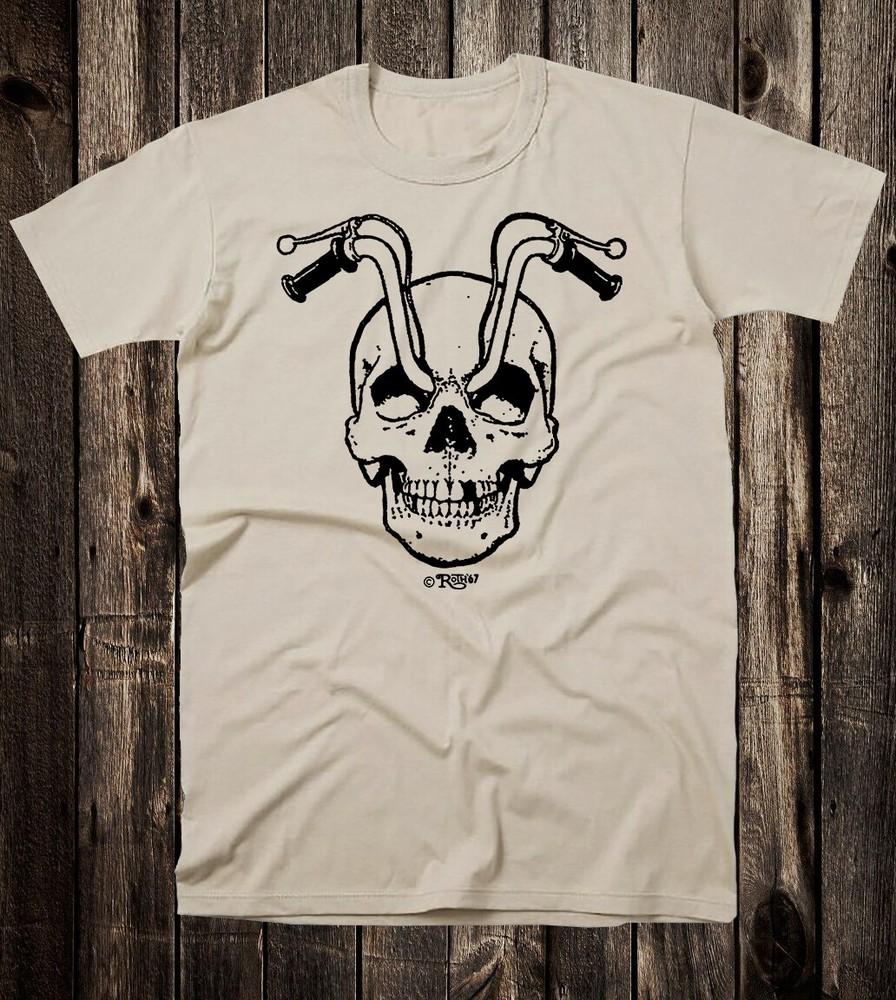 Retro Hot Rod T Shirt Tee 100% Cotton Motorcycle Roth Studios Skull Handlebars Unisex T-Shirt XL