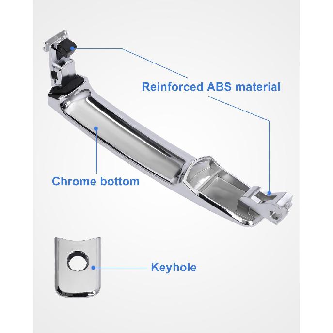 JDMON Exterior Chrome Door Handle Replacement for Infiniti Nissan FX35 FX45 2003-2008 Murano 2003-2007 Rogue 2010-2013 Rogue Select 2014-2015