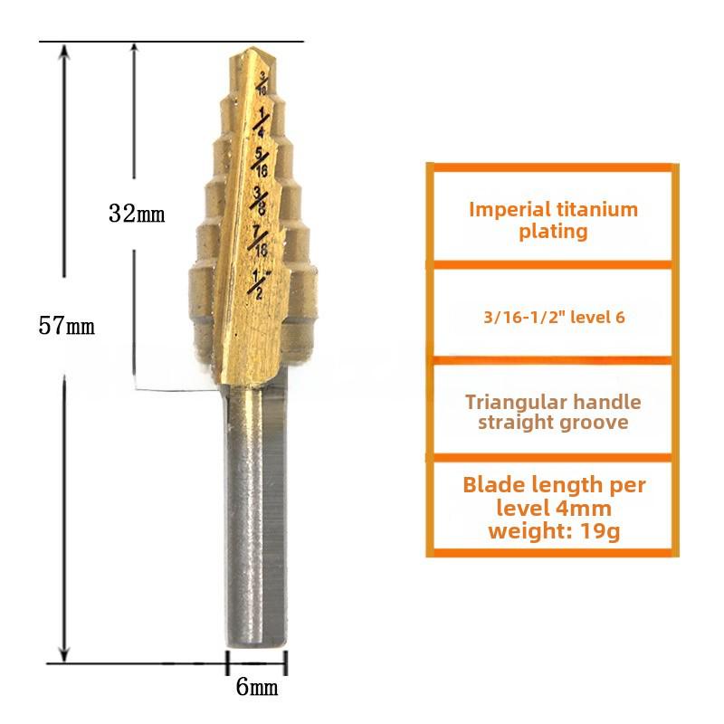 Set popular de 5 burghie treptate din oțel britanic: Turn Triunghiular, 1/4-1-3/8 Inch, Carotă Specială.