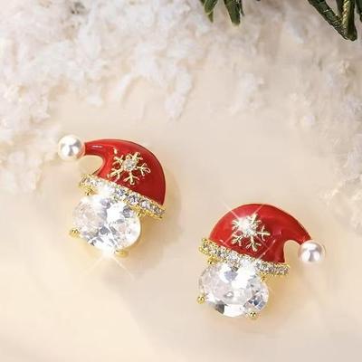 Elegante Rote Weihnachts-Hängeohrringe - 2025 High-End Nischen-Design für Damen