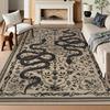 French Retro Style Creative Snake Living Room Carpet Floral Pattern Kitchen Corridor Bedroom Rug Home Decor Easy Care Sofa Rugs
