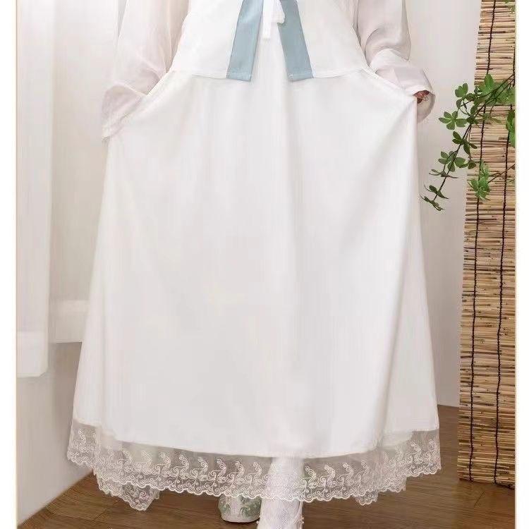 Qipao Lace Slip: Slim-Fit Hanfu Lining Half-Skirt Mid-Length