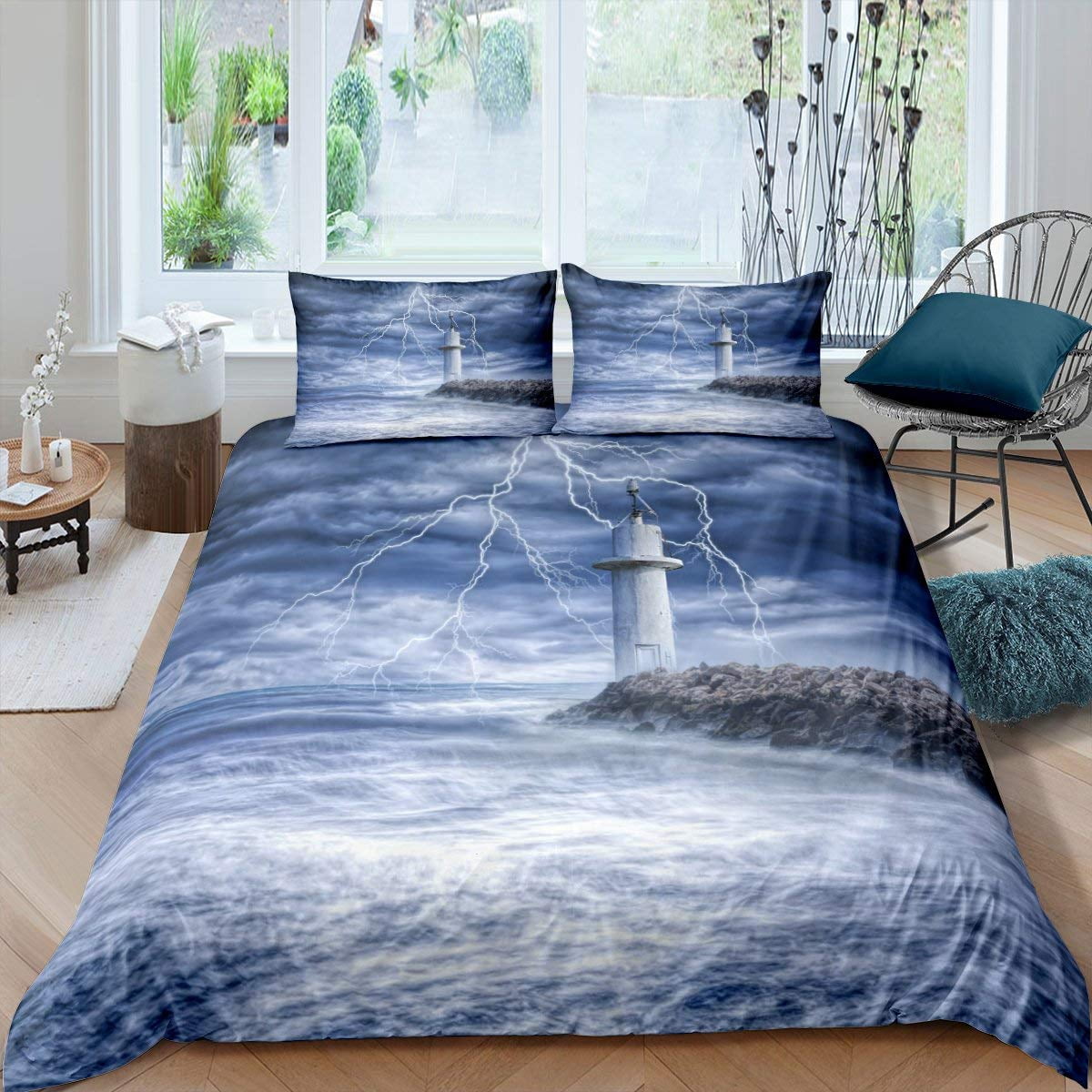 

Comforter Lighthouse Brown Blue Sunset Lighthouse Cape In Mahon At Balearic Islands Spain Coast Room Decorative For Women Men Comforter (quilt)-EU Single(135*200cm)3pcs