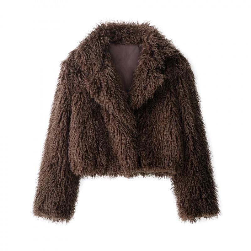 

European & American Women s Faux Fur Short Jacket - Fashionable, Casual, and Trendy Small