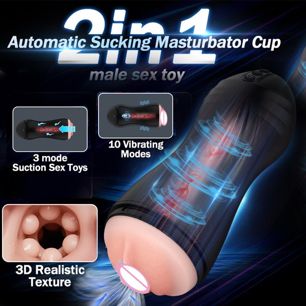 Automatic Sucking Male Masturbator Vibration Sex Toy  Pocket Vagina Pussy  Oral Sucking Masturbator Toy Adults Goods for Man