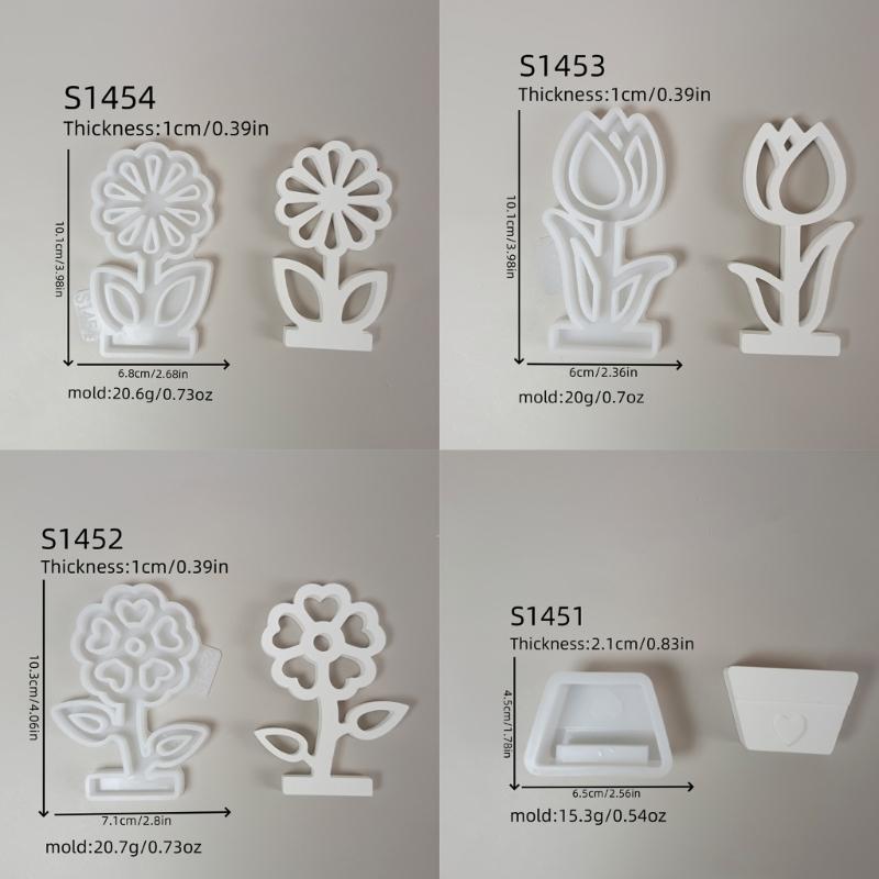 Silicone Flower or Base Casting Mold for Spring Crafting and Home Decoration Candle Making Resins Cement Gypsum Mould