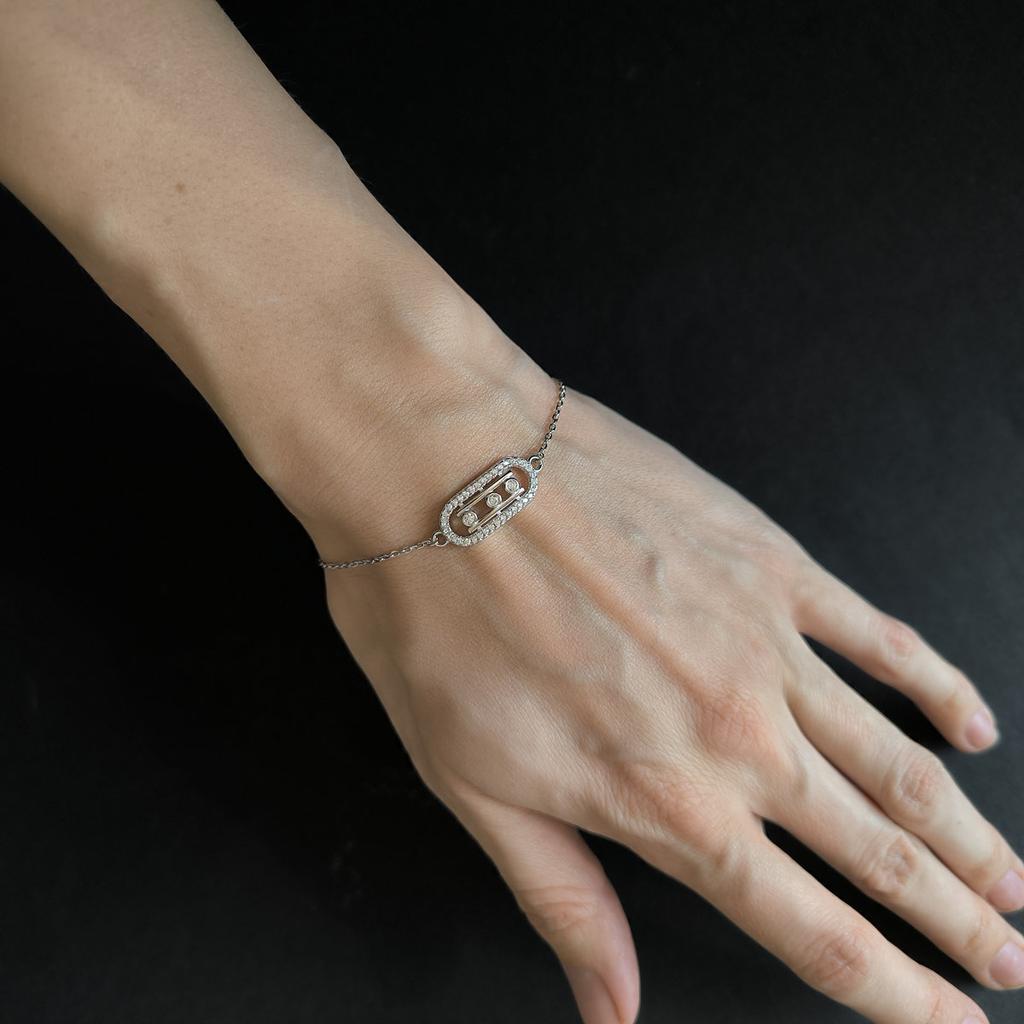 Bracciale in argento con zirconi cubici, peso del prodotto 2,67 g (2209133)