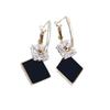 Black Geometric Diamond Shaped Long Tassel Earrings with A Simple and Versatile Style. Explosive Silver Needle Earrings