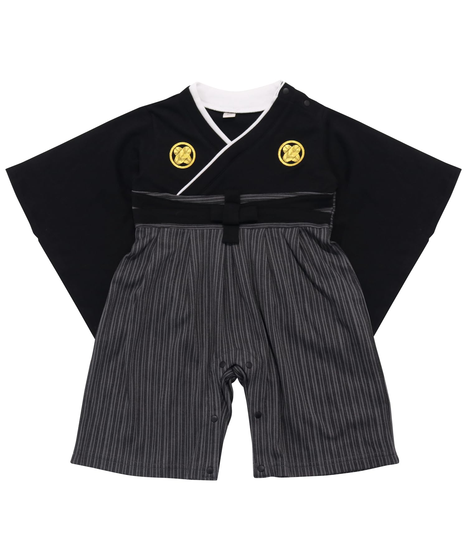 

Ромперы Хакама для девочек и Детские ромперы-комбинезоны Хакама [KYOETSU] Мальчики, (Черные полосы, 90)