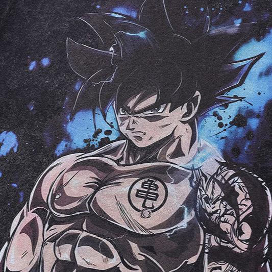 Harajuku Japanese Cartoon Printing Tide Brand Short-Sleeved T-Shirt Men'S And Women'S Hip-Hop Vibe Washed And Made Old Half-Sleeved Tee Shirt