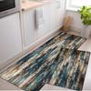 Vintage Wood Print Kitchen Rug, Non-Slip Cushioned Comfort Standing Mat, Heavy Duty Floor Carpet for Home Sink Laundry, 1PC