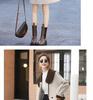 Autumn/Winter 2025 Color Block Wool Coat with Doll Collar